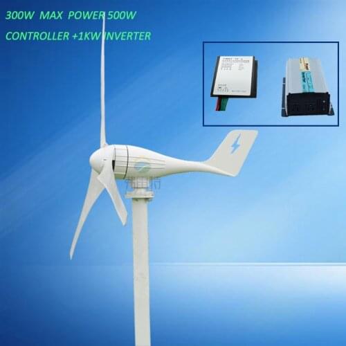Max power 500w wind generator 12v24v horizontal wind generator with controller,1000w inverter free /low shipping freightby Fedex