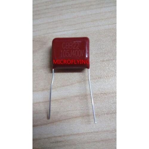 MICROFLYING 30pcs CBB capacitor 105 400V 105J 1uF 1000nF P15 CBB21 Metallized Polypropylene Film Capacitor
