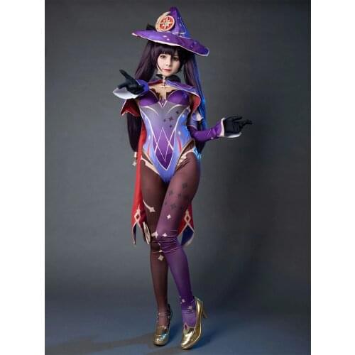 New Game Play Witch Hot~ Genshin Impact Mona Cosplay Costumes Halloween Christmas C00077