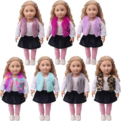 18 inch Girls doll clothes American newborn Cute plush vest suit Baby toys dress fit 43 cm baby dolls c701