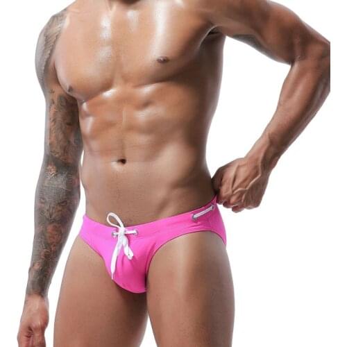 8 color Solid Sport swimwear men Briefs Sexy Swimsuit low waist Swimming Trunks Men Swim Quick dry Shorts men bathing suit 111