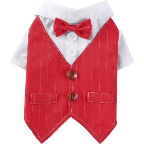 Pet Dog Clothes Gentleman Dog Tuxedo Suit For Small Medium Large Dog Puppy Shirt Dog Bow Tie Formal Outfit For Wedding Party