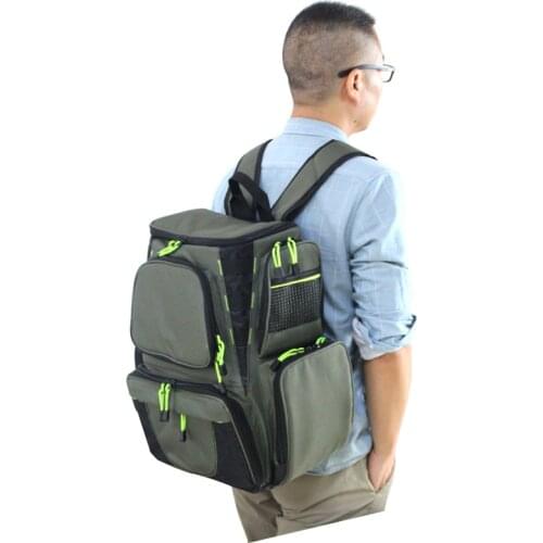 Fishing Bag Large Capacity Multifunctional Bag Backpack Outdoor Fishing Tackle Bag 44*41*25 X663