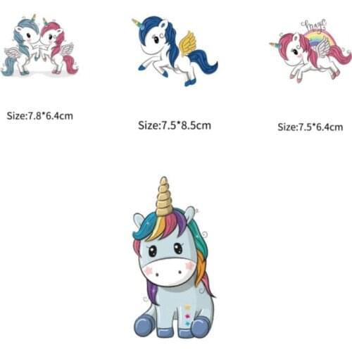New Pink Unicorn Patches Children Thermal Patches Diy Iron On Clothes Stickers Easy To Use Environment Friendly Washable Custom