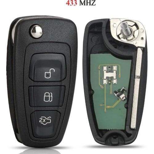 Kutery Remote Smart Car Key For Ford C-Max Focus Fiesta Mondeo 3Buttons ASK 433Mhz With ID60 ID63 Chip HU101 Blade