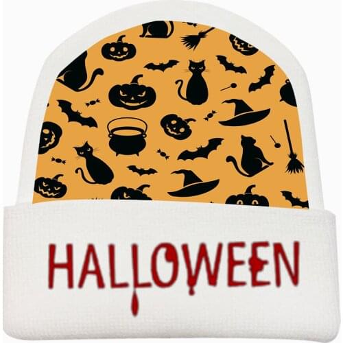 Unisex Halloween Party Vampire Hip Hop Keep Warm Knitted Masked Hat Brimless Pullover Cap Headgear Helmet