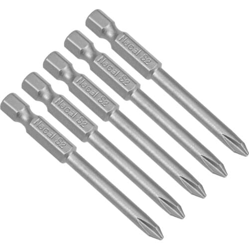 Uxcell 5 Pcs 4.5mm PH1 Magnetic Phillips Screwdriver Bits, 1/4 Inch Hex Shank 2.56-inch Length S2 Power Tool