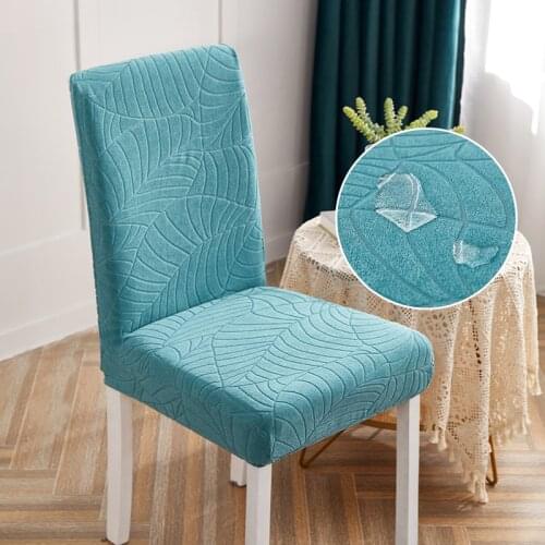 Jacquard Stretch Chair Cover Waterproof Anti-dirty Seat Cover for Kitchen Banquet Birthday Partychair Cushions Dining Chairs