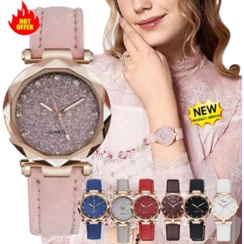 Women Watch Rhinestone Romantic Starry Sky WristWatch Fashion Ladies Leather Watch Clock Relogio Feminino Montre Femme Pretty