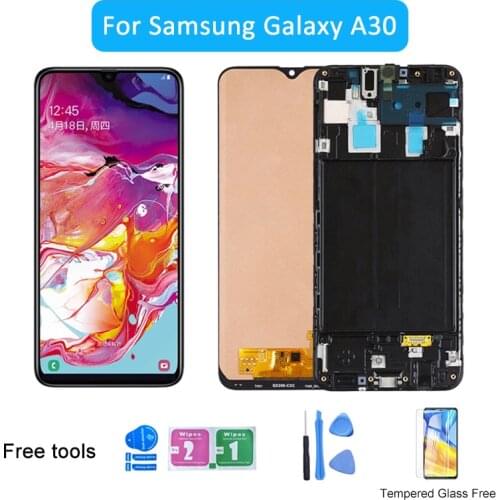 Super Amoled For Samsung GALAXY A30 LCD Display with Touch Screen Digitizer Assembly A305/DS A305FN A305G A305GN A305YN LCD