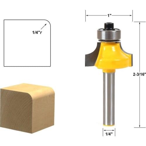 1pcs Round Over Edging Router Bit - 1/4" Radius - 1/4" Shank