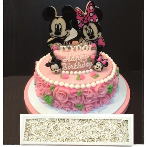 1PCS Big Size Rose Flowers with Leaf Fondant Cake Silicone Mold Chocolate Mold Baking Cake Mold Rose handmade Soap