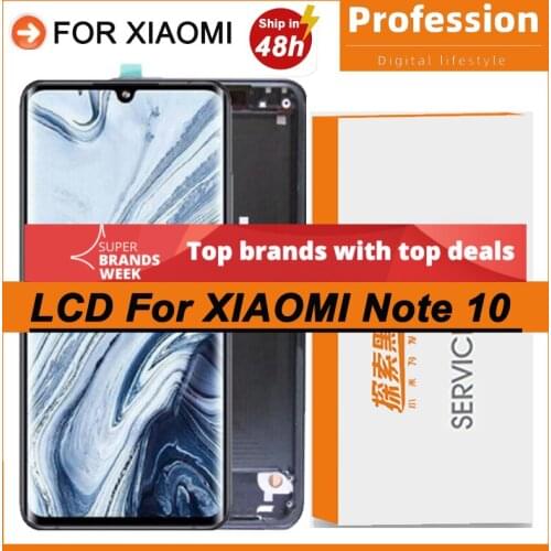 100% Original 6.47" AMOLED Display for XiaoMi Mi Note 10 Pro Full LCD Mi CC9 Pro Touch Screen Repair Parts + Service Pack