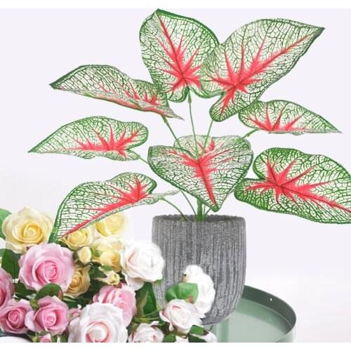 42cm 9 Heads Artificial Green Plant Artificial Taro Leaves Fashion Home Decor Ornament Festive Creative Photo Props Livingroom