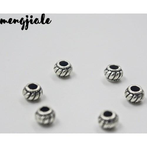60pcs/lot Silver Metal Beads Ball Spacer Beads For Jewelry Making DIY Bracelet Necklace bead caps hole 2mm