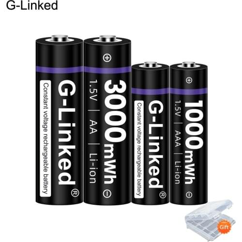 1.5V AA Rechargeable Battery 3000mWh lithium 1.5V Rechargeable AA Batteies + 1000mWh AAA Battery for microphone toy