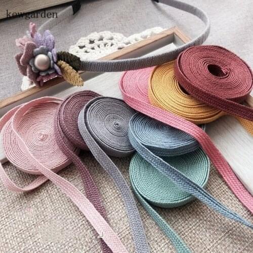 Kewgarden 1/4" 6mm Cotton Wire Weaving Satin Ribbons DIY Bowknot Cotton Ribbon Handmade Tape material Accessories Riband 10meter