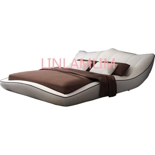 Europe and America Genuine leather bed frame Modern Soft Beds Home Bedroom Furniture cama muebles de dormitorio / camas quarto