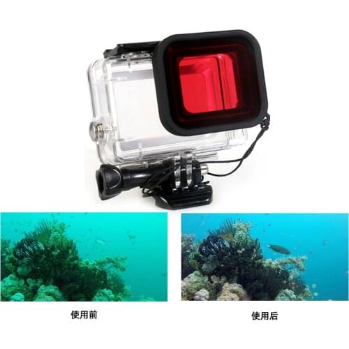 Red Diving Filter Lens for Go pro Hero Black 5 6 7 Sports Camera Waterproof Case Dive Underwater Filters Protector Accessories