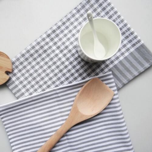 Striped Cotton Plaid Mats Placemats High-quality Brief Pastroal Table Napkins Kitchen Background Tablecloth Tea Towels