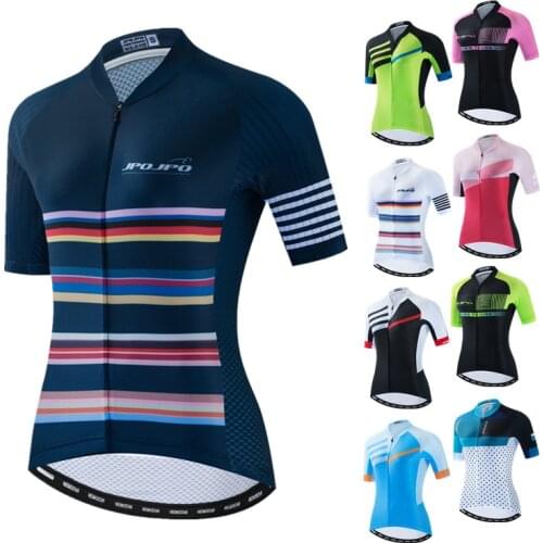 JPOJPO Summer Pro Cycling Jersey Women Breathable Cycling Clothing Anti-UV Bicycle Shirt Racing Road mtb Bike Jersey Tops Ropa