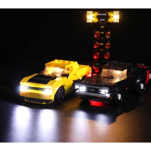 LED light kit for 75893 Speed Champions Dodge Challenger SRT Demon Charger R/T (only light kit included)