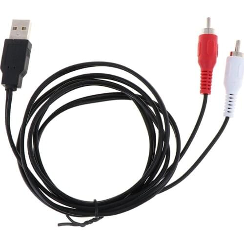 Dual RCA Male To USB Male A Composite Adapter Audio Video Data Extension Cable