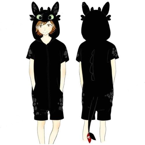 Movie Anime How to Train Your Dragon Toothless Cosplay Costumes Women Men Summer Outdoor Cotton Pajamas Jumpsuits Suit New 2019