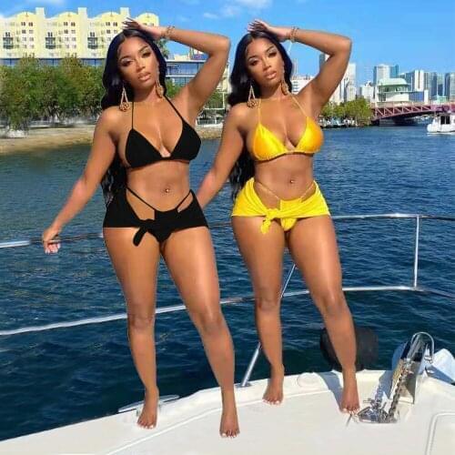 Summer New Style 2021 Sexy Inner Vest + Thong + Hip Skirt Suit