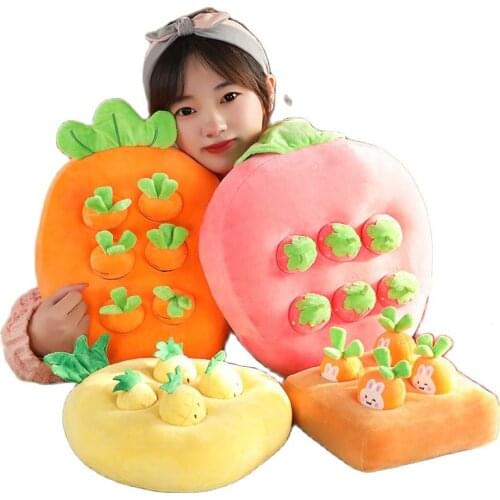 Cartoon Almohada de juego de frutas fruit strawberry pineapple pillow baby game doll PP cotton filling full room decoration gift