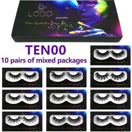 10 boxes 3D Mink Hair Natural Cross False Eyelashes Long Messy Makeup Fake Eye Lashes Extension Make Up Beauty Tools maquiagem