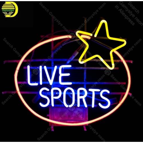 NEON SIGN For Live Sport NEON Lamp Stars Real GLASS Tube Affiche Neon Decor Home Window Handcraft anuncio luminoso Dropshipping