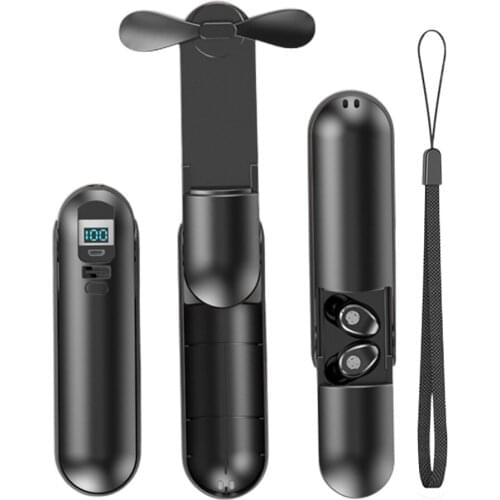 New F7 TWS Earphone BT5.0 With Fan Design LED Power Display Wireless Headphone Sports Waterproof Headset With 2000 mAh