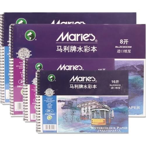 Marley authentic watercolor book 16K8K imported pulp 230 g watercolor on paper loose-leaf water-soluble color lead book 20 pages