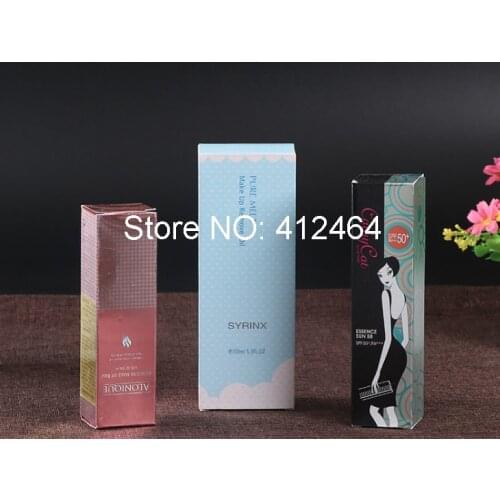 Custom printing pink corrugated die cut flat pack shampoo bottle cosmetics gift foldable carton box with PET window ( PF-072)