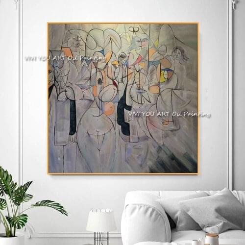 Hand Painted Colorful nude girls Oil Painting nude woman Paintings Modern Abstract Wall Pictures For Living Room Canvas Painting