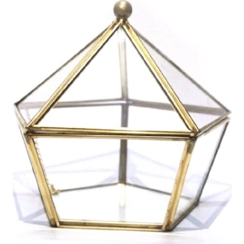 Glass Ring Box Wedding Jewelry Case Immortal Flower Glass Cover Creative Home Decoration