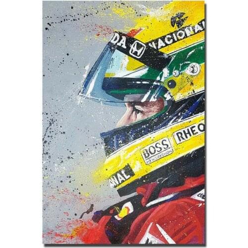 W171 Ayrton Senna Poster F1 Formula Grand Prix Silk Fabric Wall Poster Art Decor Sticker Bright