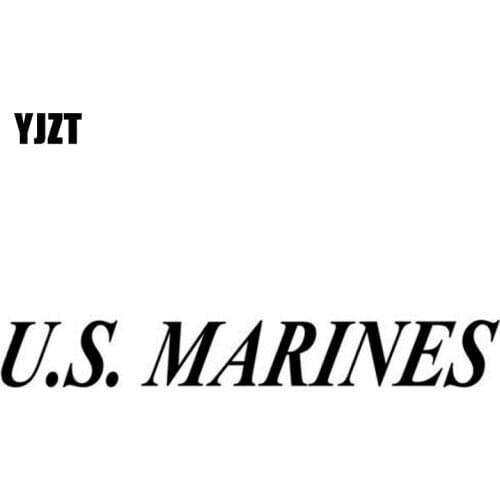 YJZT 15.2CM*2.2CM U.S. MARINES Corp Semper Fi USMC Car Sticker Vinyl Decal Black/Silver C3-0126