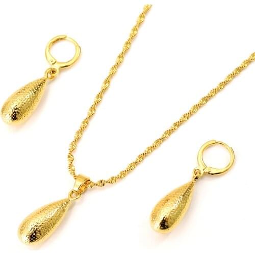 Bangrui ball beads Jewelry sets Classical Necklaces Earrings Set Gold Color & Brass,Arab/Africa Wedding Bride Dowry party gifts