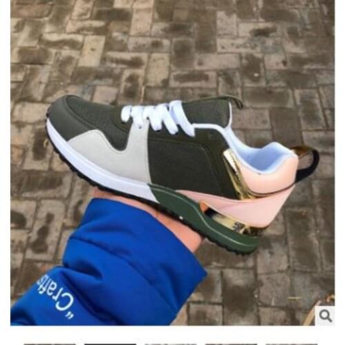 Women Running shoes Leather Casual Shoes Sport Breathable Anti-Slip Outdoor Fashion Big Size Vulcanized Shoes 35-43 C8248