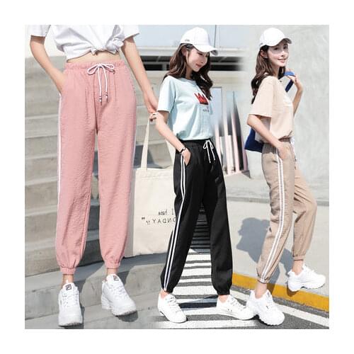 Women Sweatpants Femme Winter High Waist Fleece Pencil Pants Solid Drawstring Thick Trousers Casual Cotton Stacked