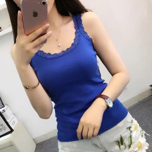 Ladies Casual Camis 2020 Lace Crochet Tanktops Black White Green Pink Camisole Femme Summer Tops Sleeveless Slim Shirts