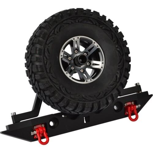 1/10 RC Crawler Metal Rear Bumper with Spare Tire rack for Traxxas TRX4 Axial SCX10 90046