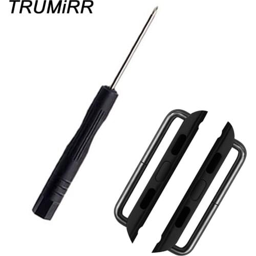 1 Pair / 2PCS Stainless Steel Watch Band Adapter Clasp Buckle Link Connector for iWatch Apple Watch 38mm & 42mm with Screwdriver