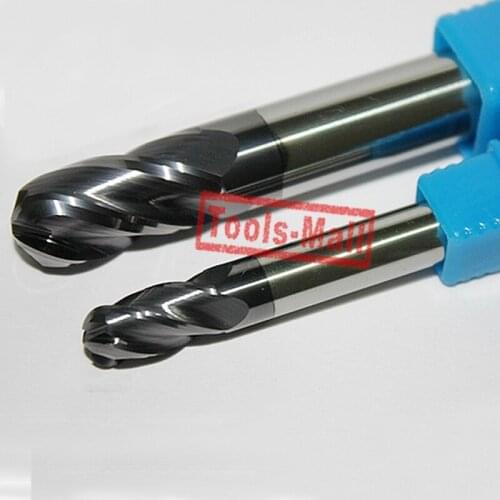1pc radius=5mm 4 Flutes hrc55 R5*20*D10*75 solid carbide Ball nose End Mill CNC router bits tools Milling cutter