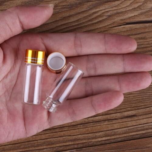 10pcs 4ml 16*40mm Tiny Glass Jars with Golden Caps Perfume Bottle Empty Bottles Jars DIY Mini Glass Bottles for Art Craft