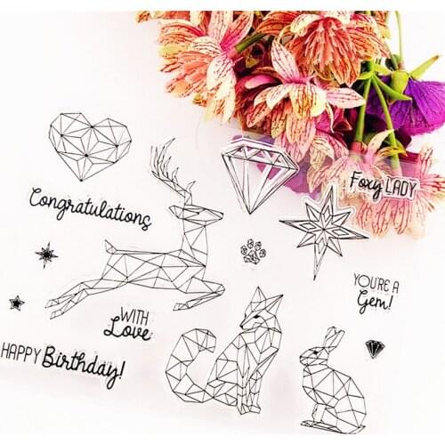 15x11cm Diamond deer TPR Transparent Silicone Rubber Clear Stamps cartoon Scrapbooking/DIY Easter wedding album