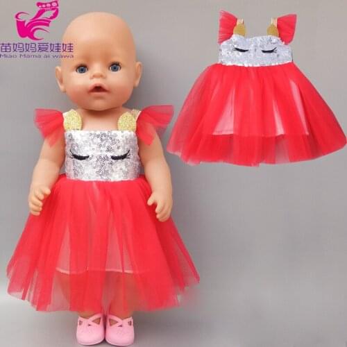 17 inch baby doll red ballet lace dress 18 inch doll rainbow color dress
