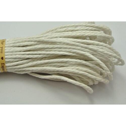 60 Meters White Twisted Waxed Cotton Cord String Thread Line 2mm